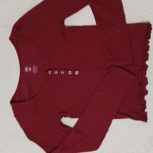 Aura burgundy long sleeve tee size medium